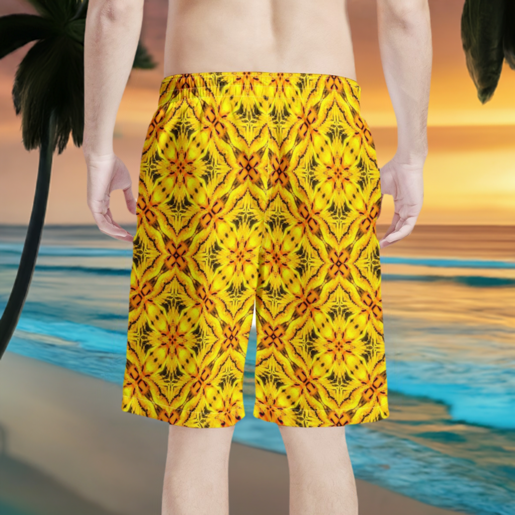 Men's All Over Board Shorts - Yellow Toghu: Cameroon