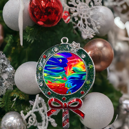 Colorful Metal Christmas Lollipop with Crystal Ornament