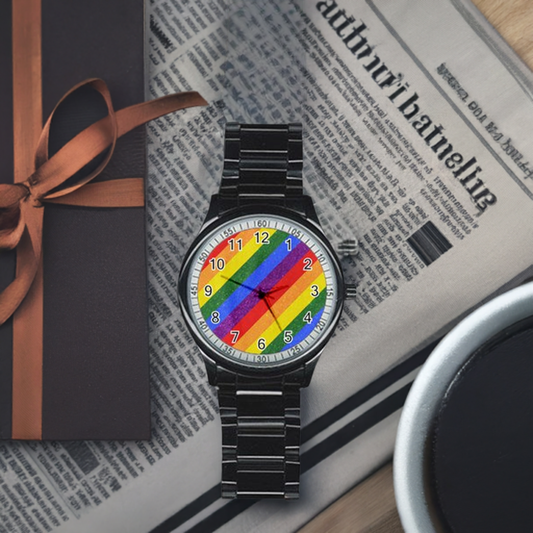 Rainbow Pride Stainless Steel Round Watch