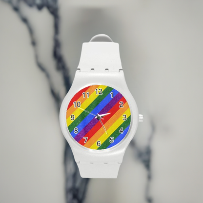 Rainbow Pride Round Plastic Sport Watch (M)