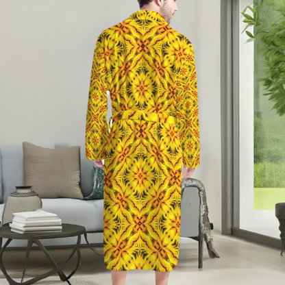 African Ethnic Yellow Toghu: Cameroon Men's Bathrobe