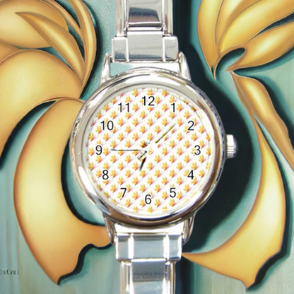 Round Italian Charm Watch Bird of Paradise