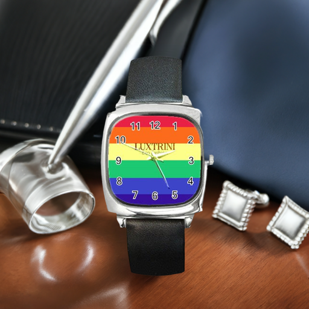 LGBTQ Rainbow Pride #12 Square Metal Watch