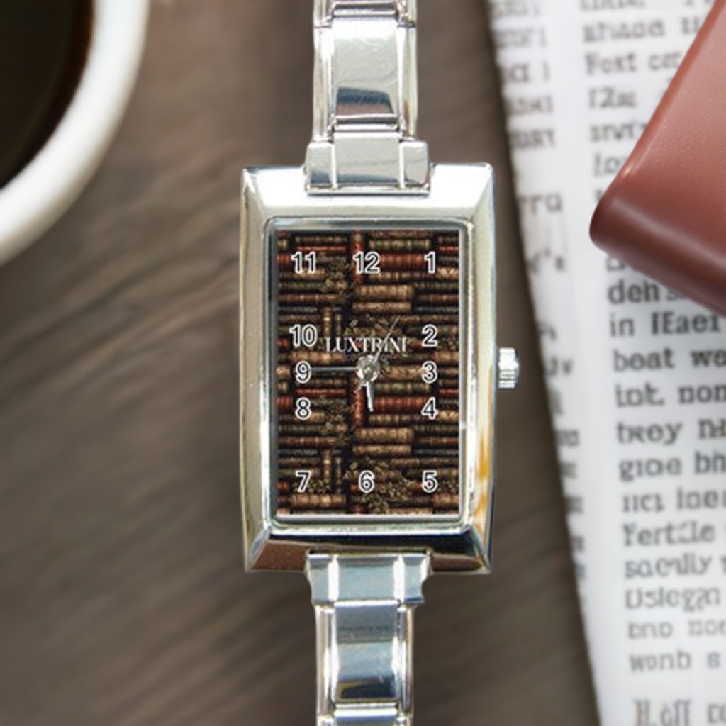 The Librarian Rectangle Italian Charm Watch