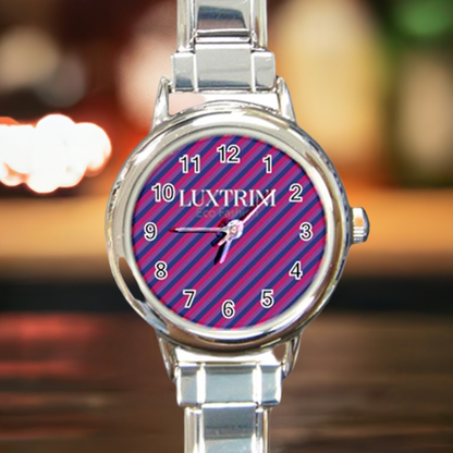 Bisexual Flag Round Italian Charm Watch