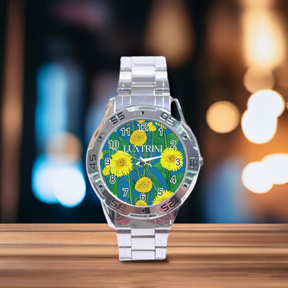 Sunflower Stainless Steel Analogue Watch