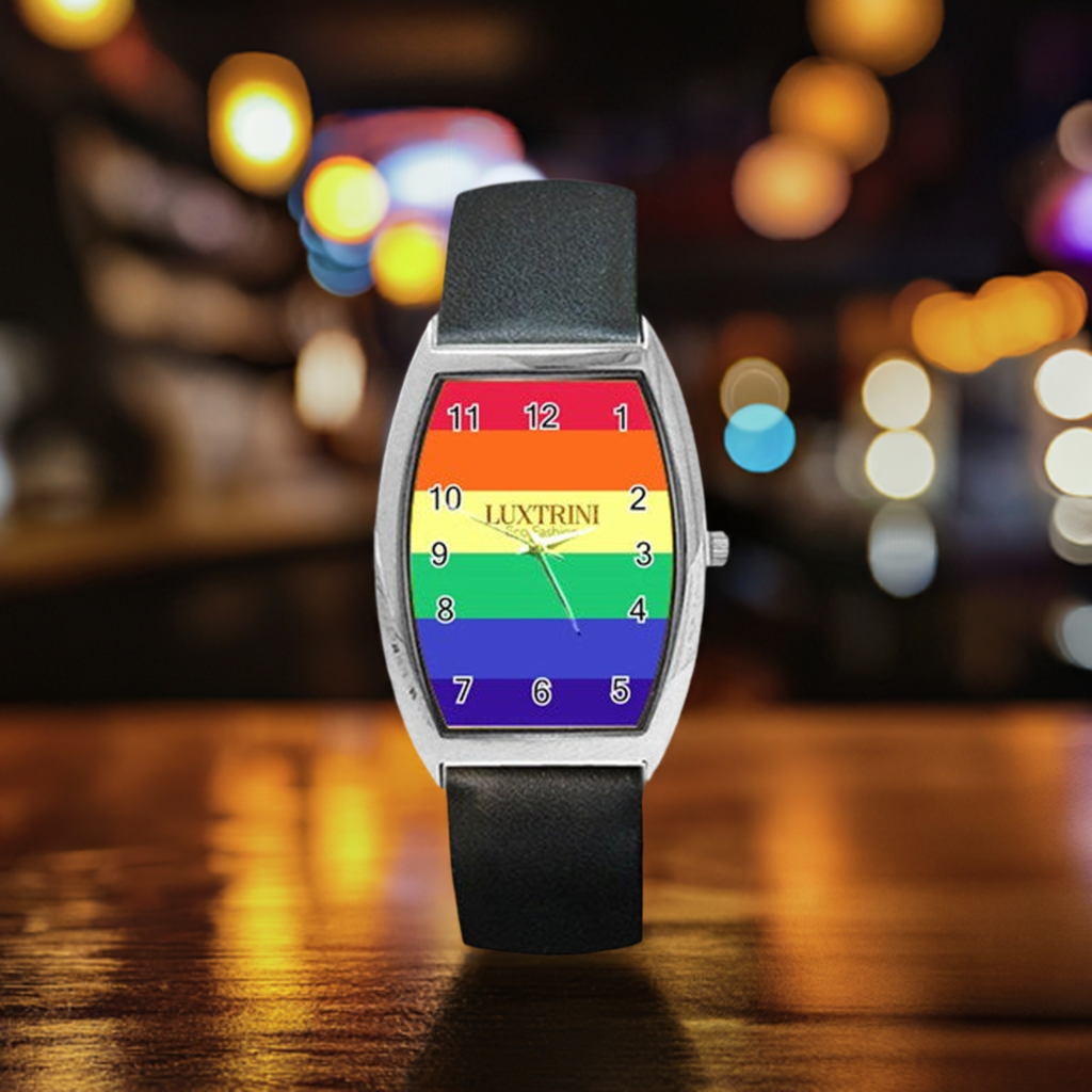 LGBTQ Rainbow Pride #12 Barrel Style Metal Watch