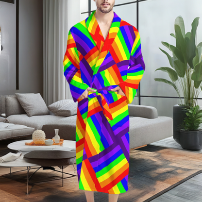 Rainbow Weave Men's Bathrobe