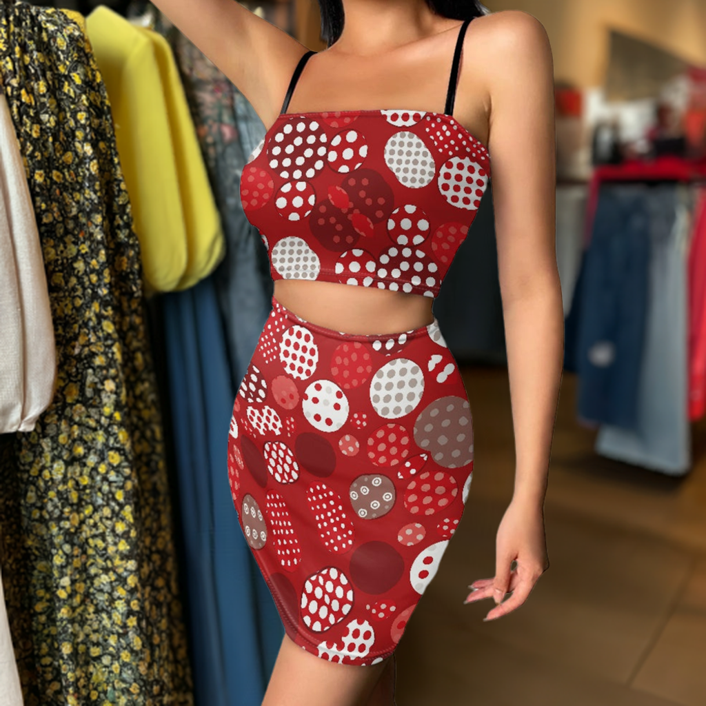 Turn Heads with Luxtrini’s Bold Polka Dot Top Skirt Set