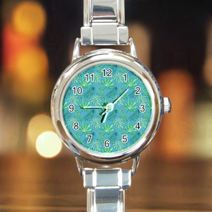 Monstera Round Italian Charm Watch