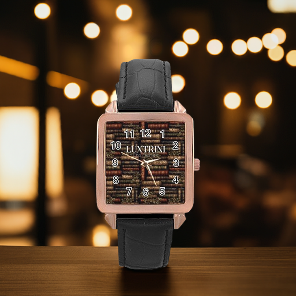 The Librarian Rose Gold Leather Watch