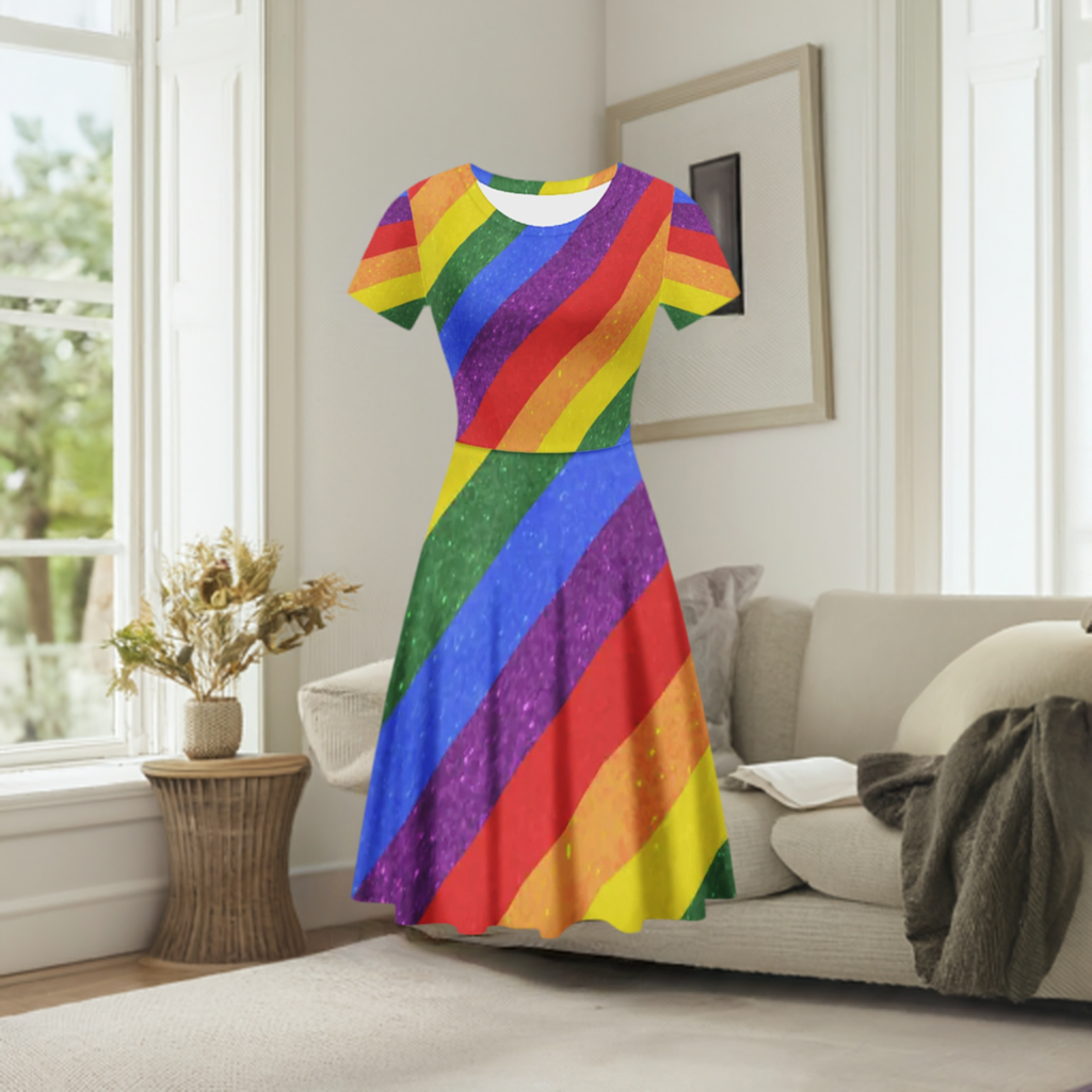 LGBTQ Rainbow Plus Size Women's Dress for Bisexual Pride Events