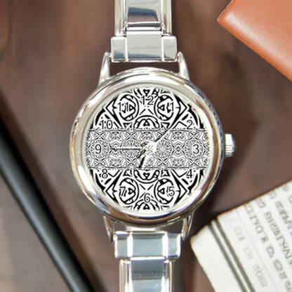 Round Italian Charm Watch Hawaiian Tribal