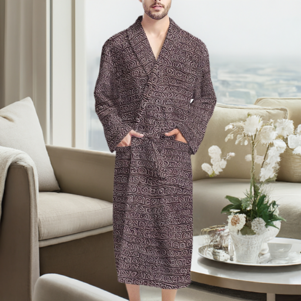 African | Ethnic | Mudcloth | Men's Bathrobe