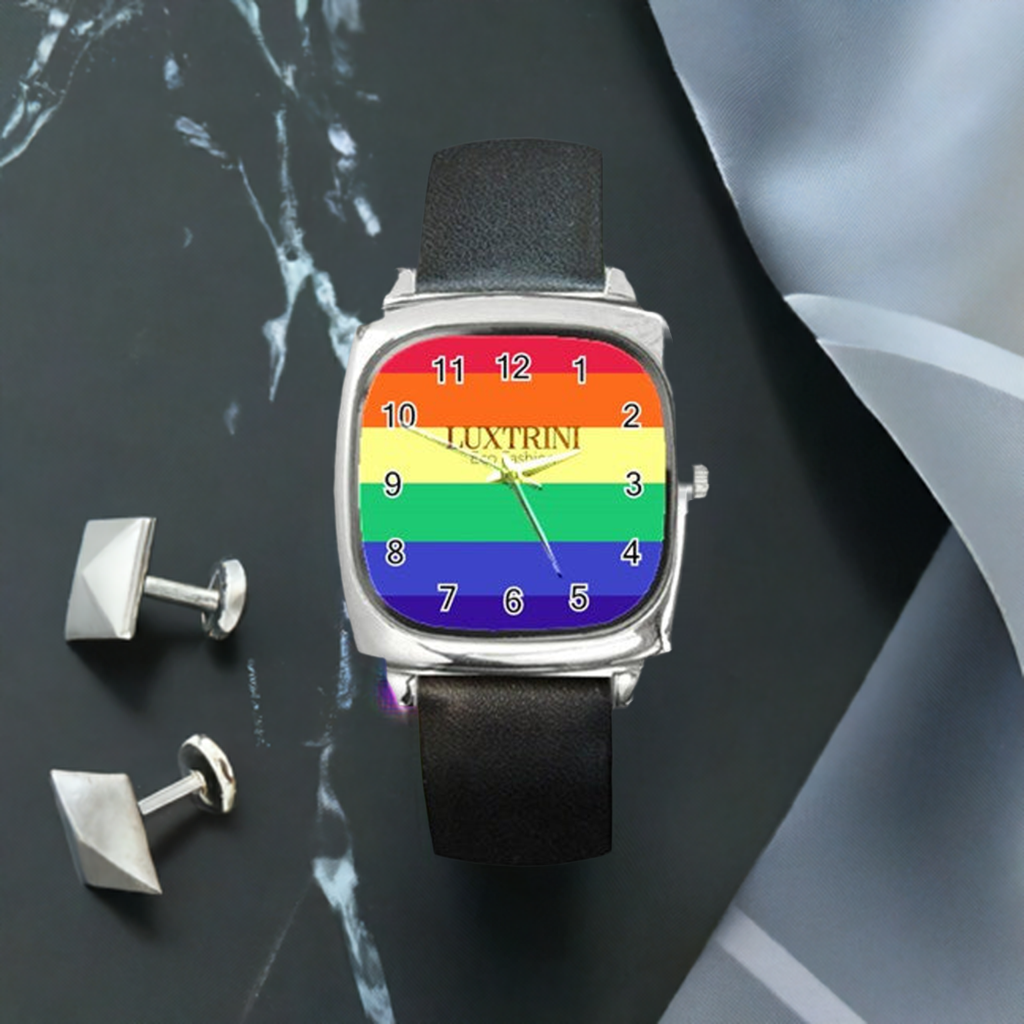 LGBTQ Rainbow Pride #12 Square Metal Watch