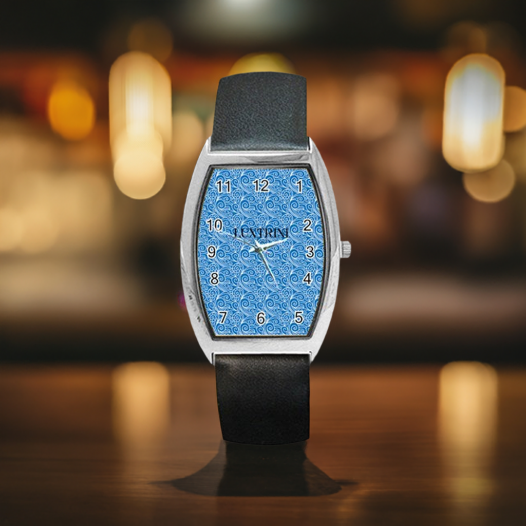 Blue Wind Barrel Style Metal Watch