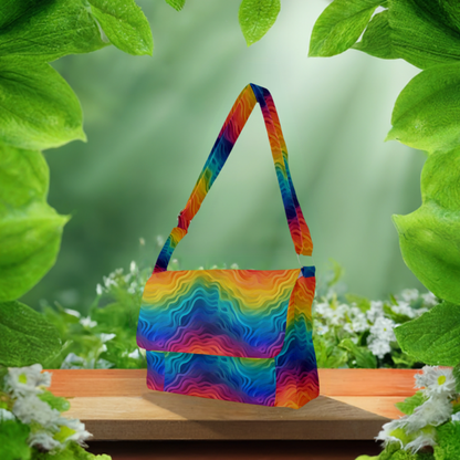 LGBTQ Rainbow Full Print Messenger Bag (L)