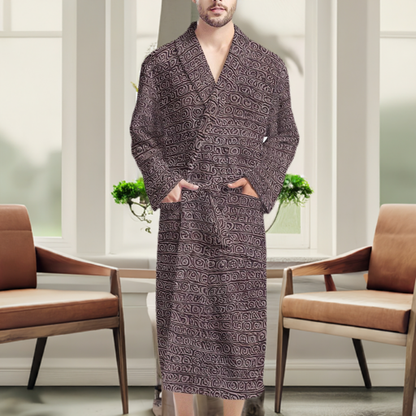 African | Ethnic | Mudcloth | Men's Bathrobe