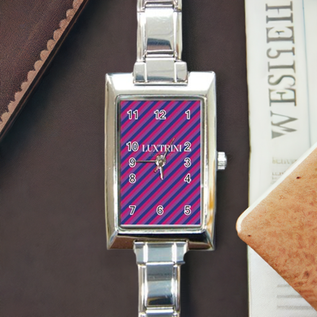 Bisexual Flag Rectangle Italian Charm Watch