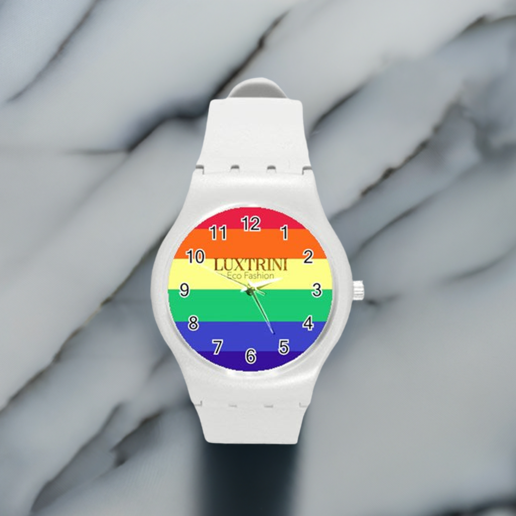 LGBTQ Rainbow Pride #12 Round Plastic Sport Watch (M)