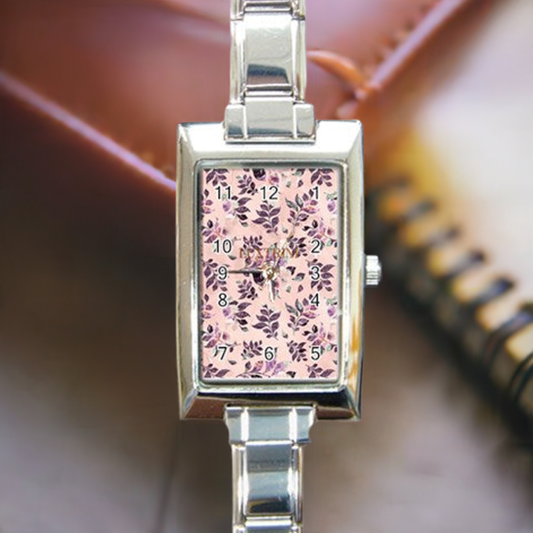 Sangria Rectangle Italian Charm Watch