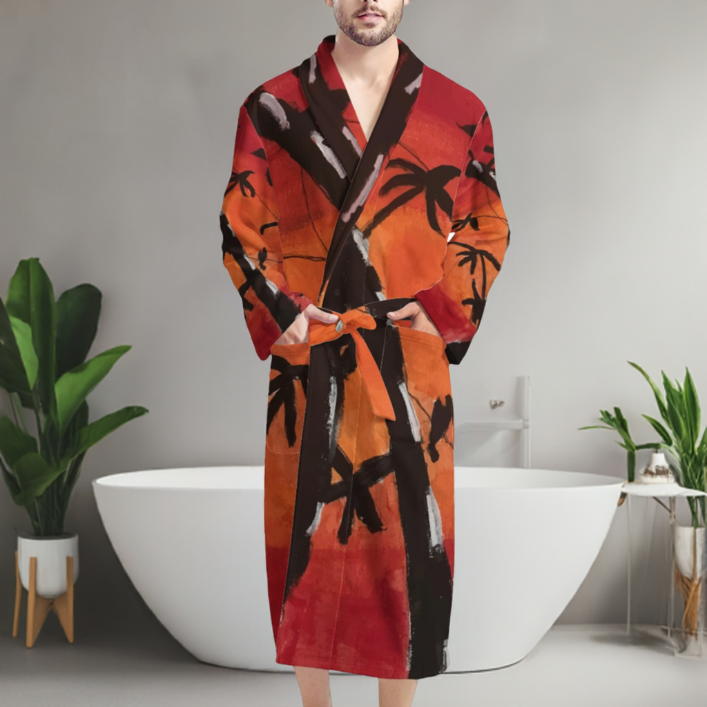 Bamboo at Sunset Men's Bathrobe