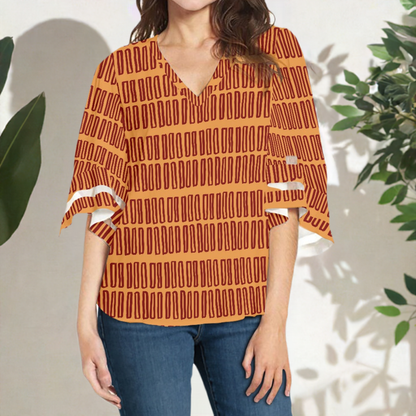 African Women Puff Sleeve Blouse