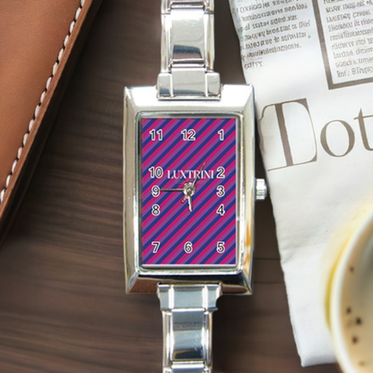 Bisexual Flag Rectangle Italian Charm Watch