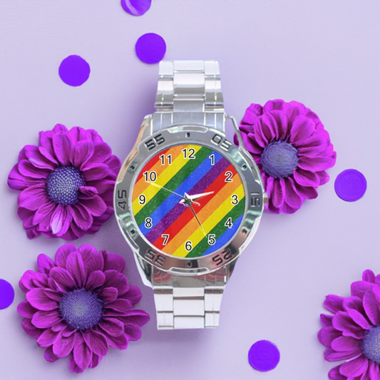 Rainbow Pride Stainless Steel Analogue Watch