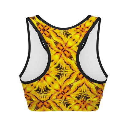 Chic Yellow Toghu Women's Athletic Bra with Black Binding