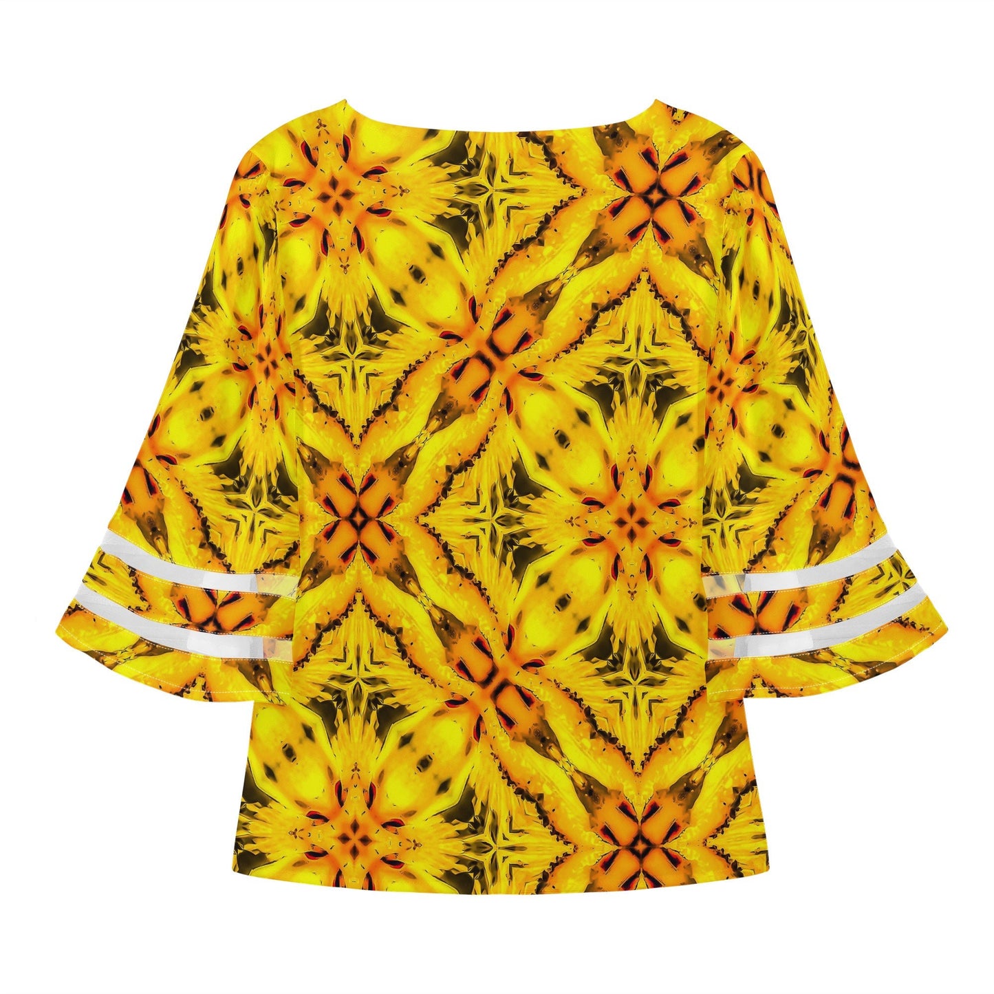 Yellow Toghu: Northwestern Cameroon Women Puff Sleeve Blouse