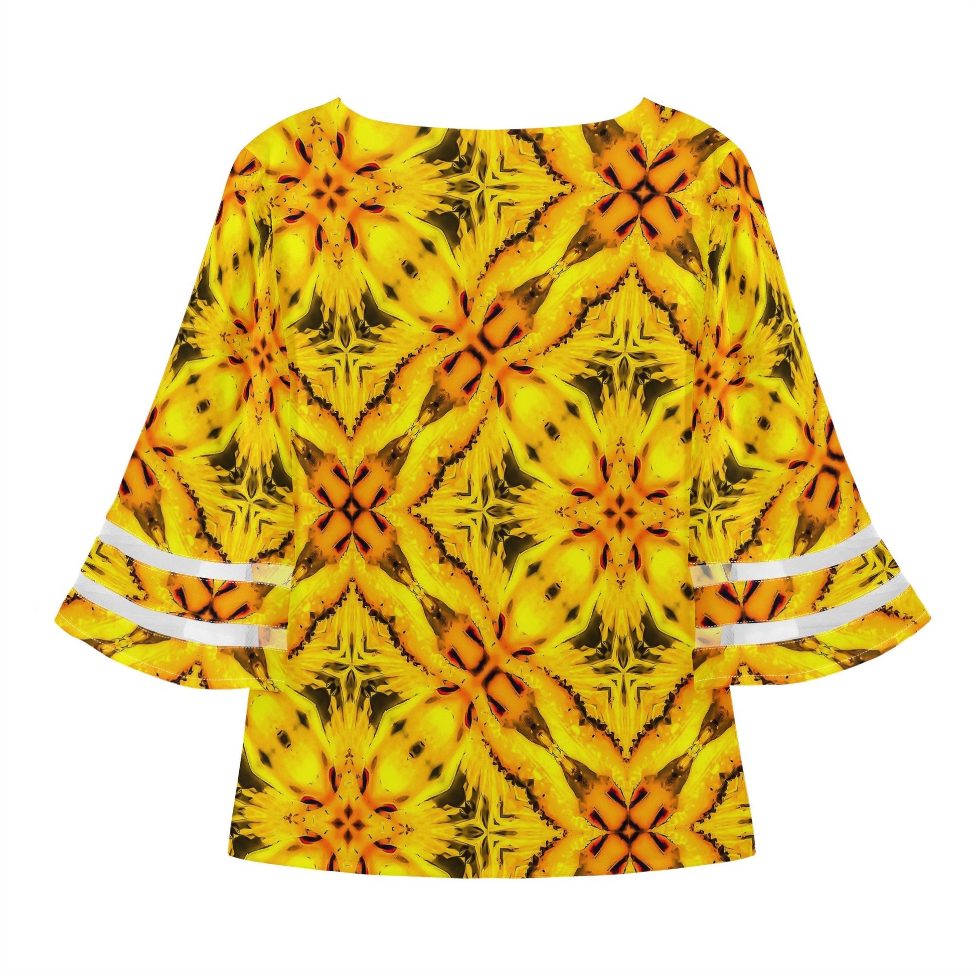 Yellow Toghu: Northwestern Cameroon Women Puff Sleeve Blouse