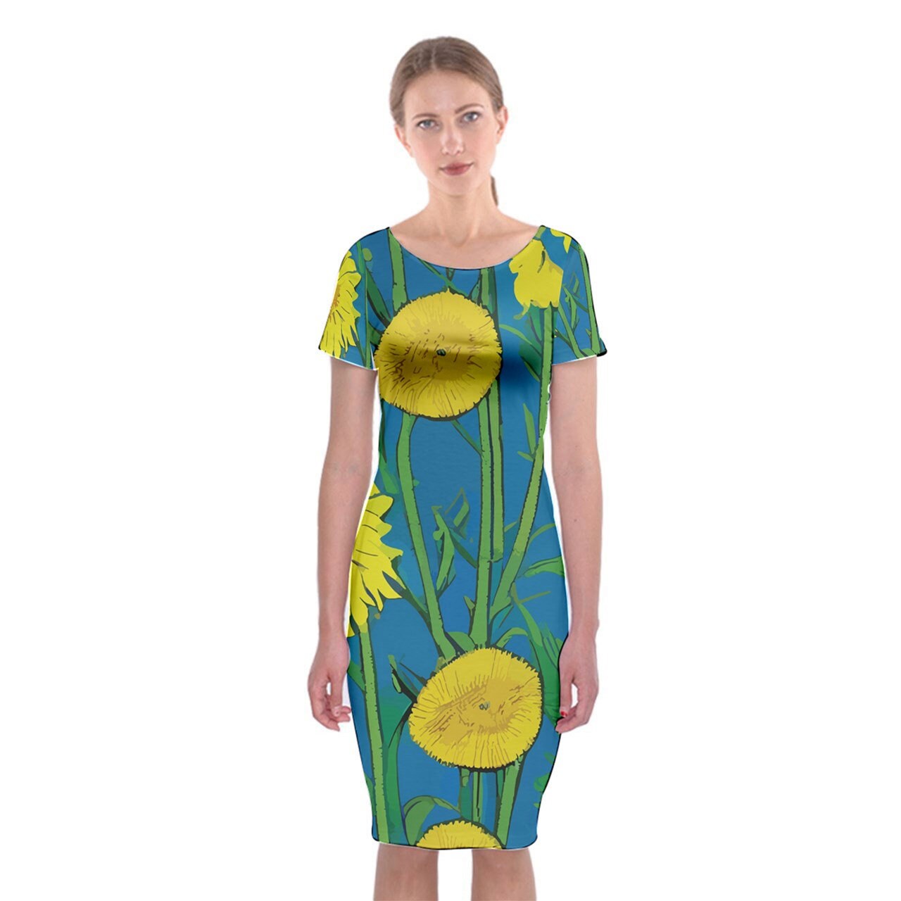 Sunflower Classic Short Sleeve Midi Dress