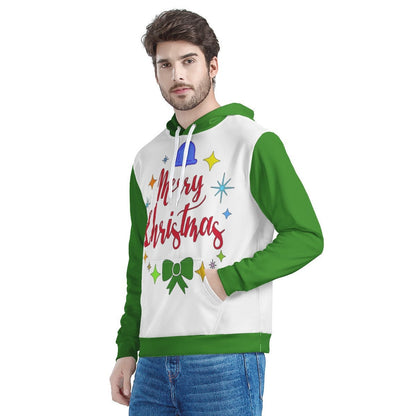 Men's Hoodie Merry Christmas - Green Accent