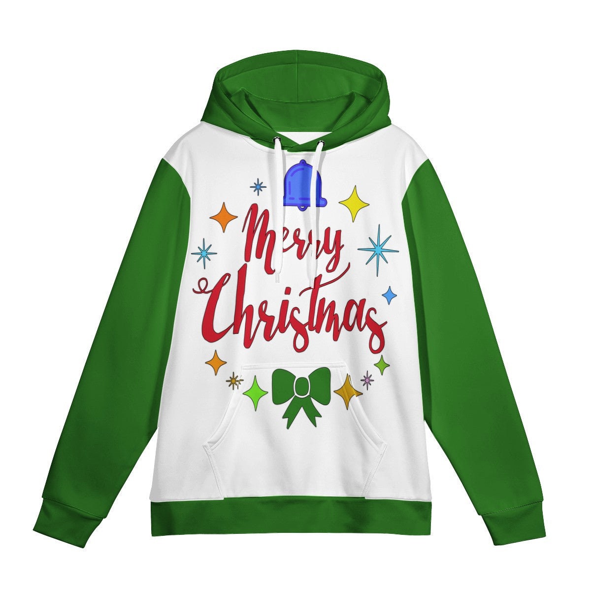 Men's Hoodie Merry Christmas - Green Accent