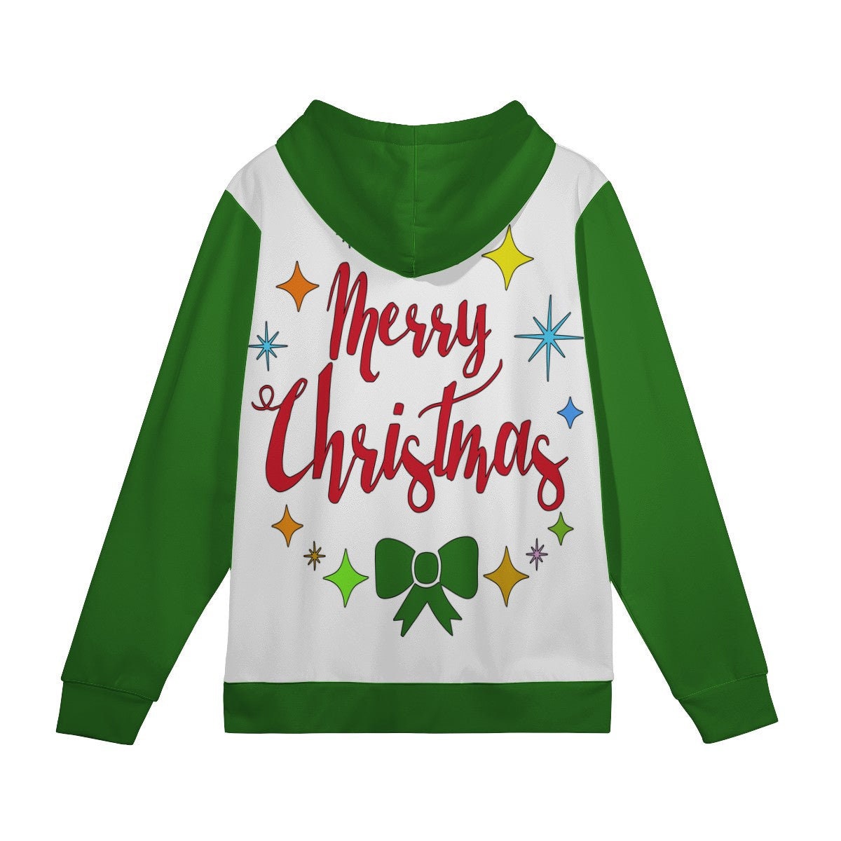 Men's Hoodie Merry Christmas - Green Accent