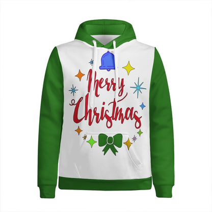 Men's Hoodie Merry Christmas - Green Accent