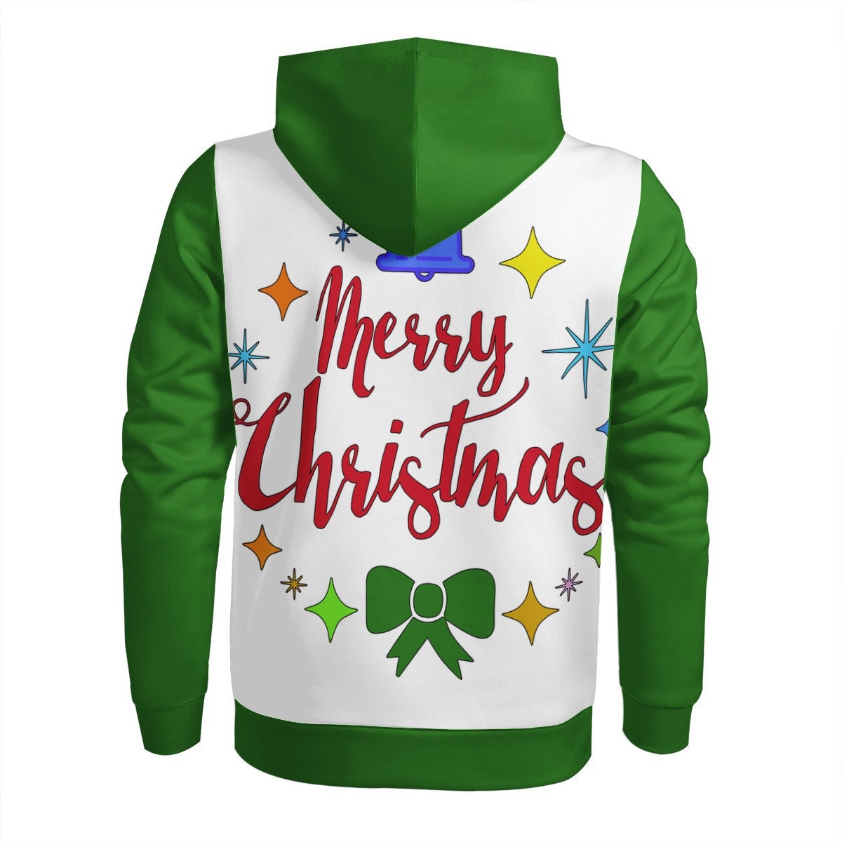 Men's Hoodie Merry Christmas - Green Accent