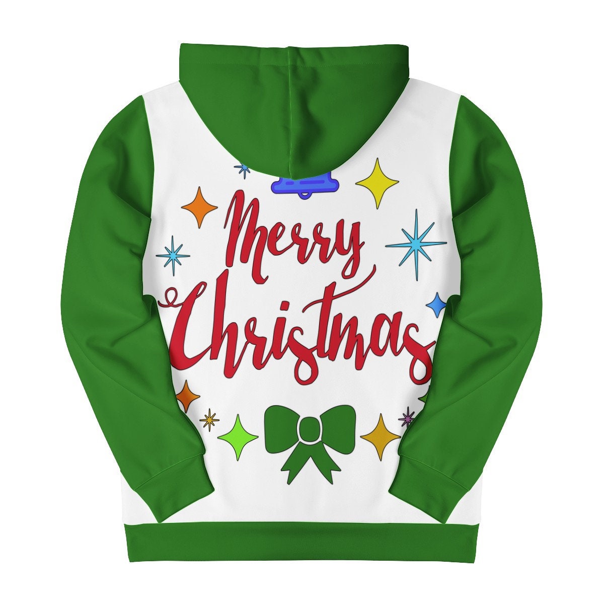 Men's Hoodie Merry Christmas - Green Accent