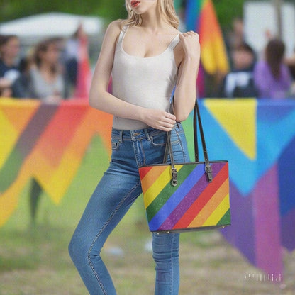 Rainbow Pride | Gay Pride | LGBTQ Pride | Leather Tote Bags