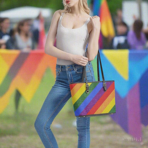 Rainbow Pride | Gay Pride | LGBTQ Pride | Leather Tote Bags