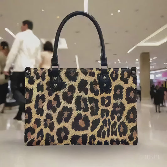 Leopard print Women's PU leather twill handbag