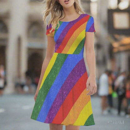 LGBTQ Rainbow Plus Size Women's Dress for Bisexual Pride Events