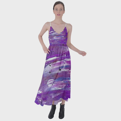 Purple Tie Back Maxi Dress