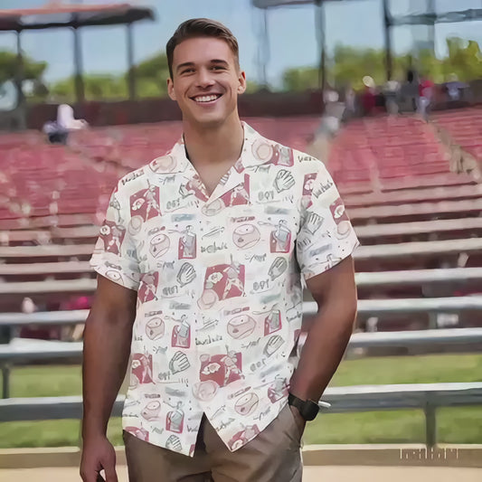 Baseball Men's Hawaiian Shirt | Men's Aloha Shirt