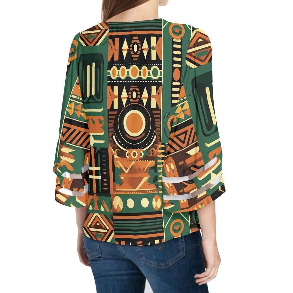 African Women Puff Sleeve Blouse