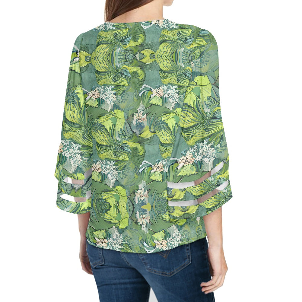 American Lotus Women Puff Sleeve Blouse