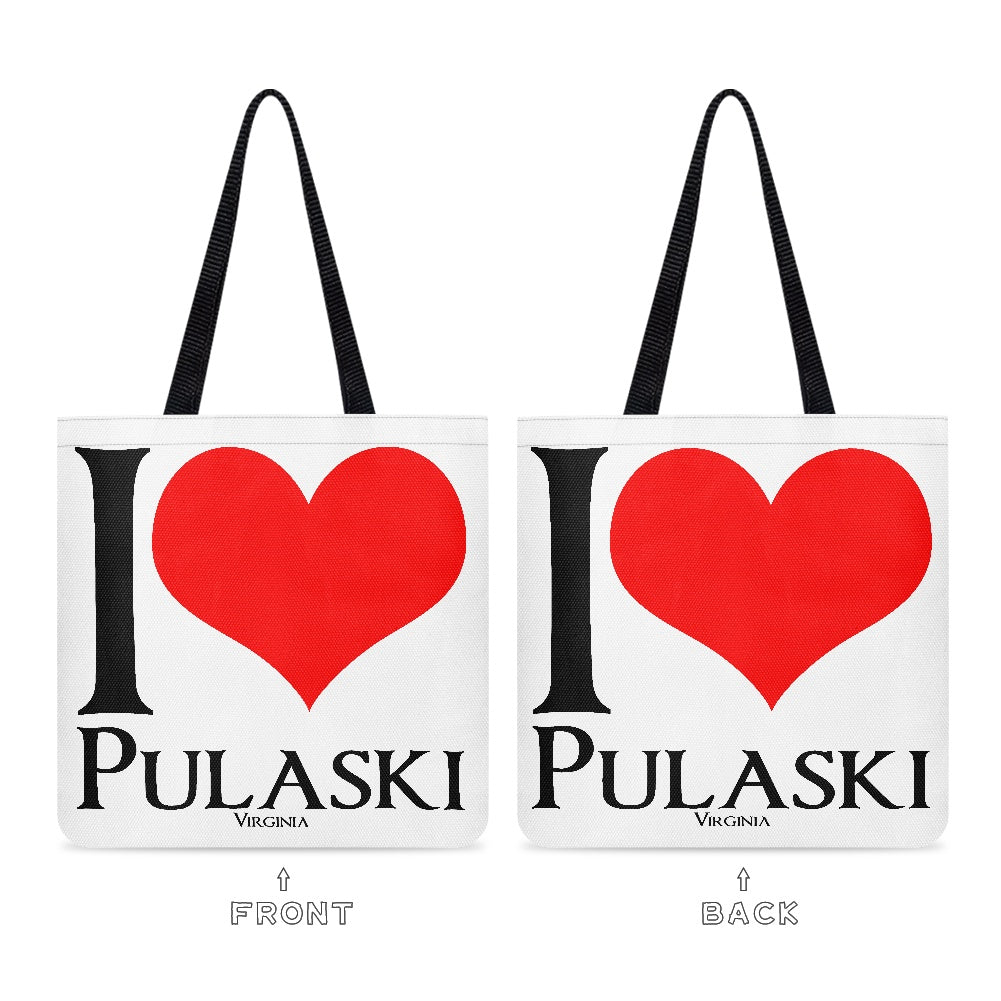 White "I Heart Pulaski" Shopping bag  ( Double-sided Print )