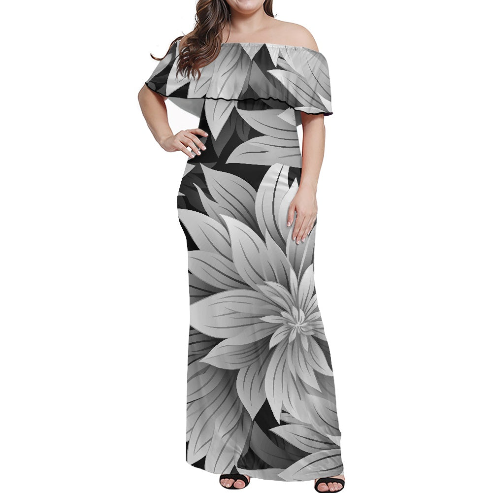 Women's Off The Shoulder short sleeve dress white