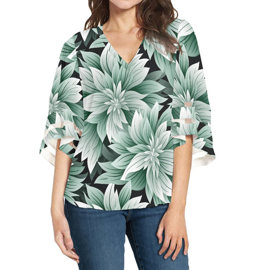 Women Puff Sleeve Blouse white